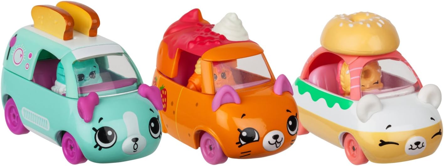 Shopkins 56741 Cutie Car S2 3 Pack-Asst 4 Collectible, Pink/Orange, 2.28'' x 1.3'' x 1.57'', Pink/ Orange - Image 5