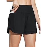 baleaf Women's 4" High Waisted Swim Shorts Quick Dry Board Shorts UPF50+ Swimsuit with Liner and Pockets