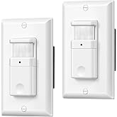 DEWENWILS 2pack Motion Sensor Light Switch，Motion Activated Wall Switch | Single Pole, Needs Neutral Wire, 5A for Hallway, Bathroom, Storage Room, UL Listed, White