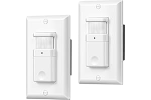 DEWENWILS Motion Sensor Light Switch, Single Pole, Motion Activated Wall Switch, Needs Neutral Wire, 5A for Hallway, Bathroom, Storage Room, 2 Pack, UL Listed, White