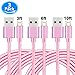 Lightning Cable,Qipima iPhone Charger 3Pack 3FT/6FT/10FT to USB Syncing and Charging Cable Data Nylon Braided Cord for iPhoneX/8/8 Plus/7/7 Plus/6/6 Plus/6s/6s Plus and more (Rose gold)
