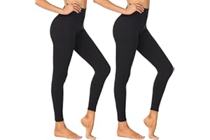 NexiEpoch High Waisted Leggings for Women - Black Tummy Control Compression Soft Yoga Pants for Workout Reg & Plus Size