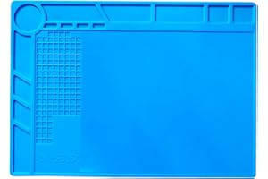 IQIETOY Silicone Soldering Mat 13.8 x 9.8 inch Repair Work Pad for Solder Iron Workbench Protenction - Heat Resistant 932°F