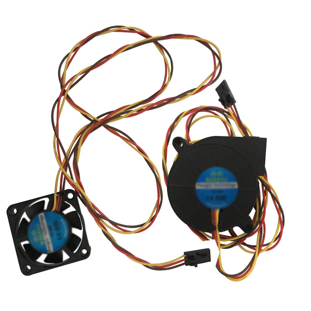 2-Pack 50000Hours 3wires DC Fans DC 5V Cool Blower Fan Kit 4010 5015 Extruder Hotend Cooler Radiator Left Hotend Fan, Front Hotend Fan for Prusa i3 MK3 MK3S MK2/2.5 3D Printer
