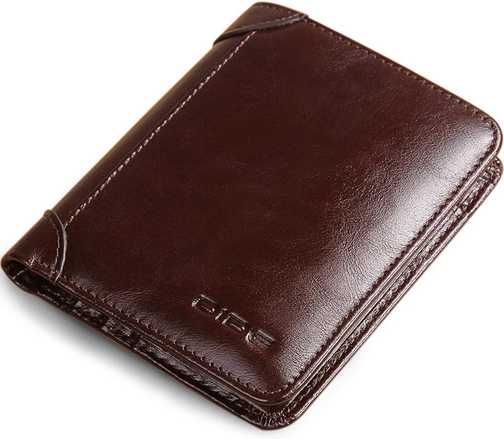 Wallets for Men Slim Bifold Genuine Leather Wallet ID Window Card Case Fathers Day Gifts
