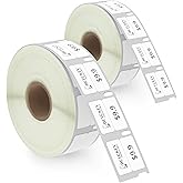 BETCKEY - Compatible DYMO 30333 (1/2" x 1") Extra Small 2-Up Labels - Compatible with DYMO Labelwriter 450, 4XL, NOT FIT 550 & 5XL [2 Rolls/2000 Labels]