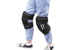 HAOZAIKEJI 1 Pair Winter Cycling Knee Pads Fleece Lined Knee Warmers Cold-Proof Skiing Knee Wraps Adjustable Outdoor Knee Braces Unisex Waterproof Thickened Knee Warmers for Extreme Cold