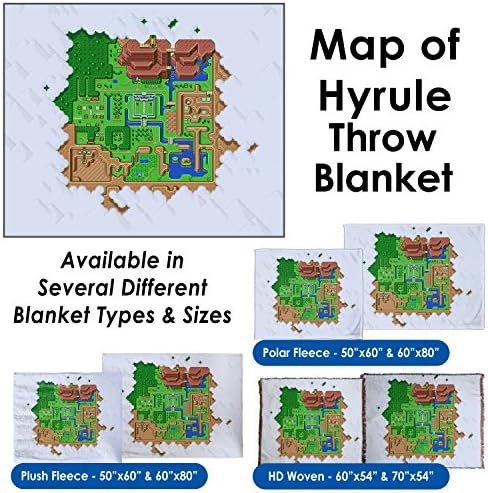 Legend of Zelda: A Link to the Past, Map of Hyrule - Throw Blanket / Tapestry Wall Hanging (HD Woven, 54"x70")