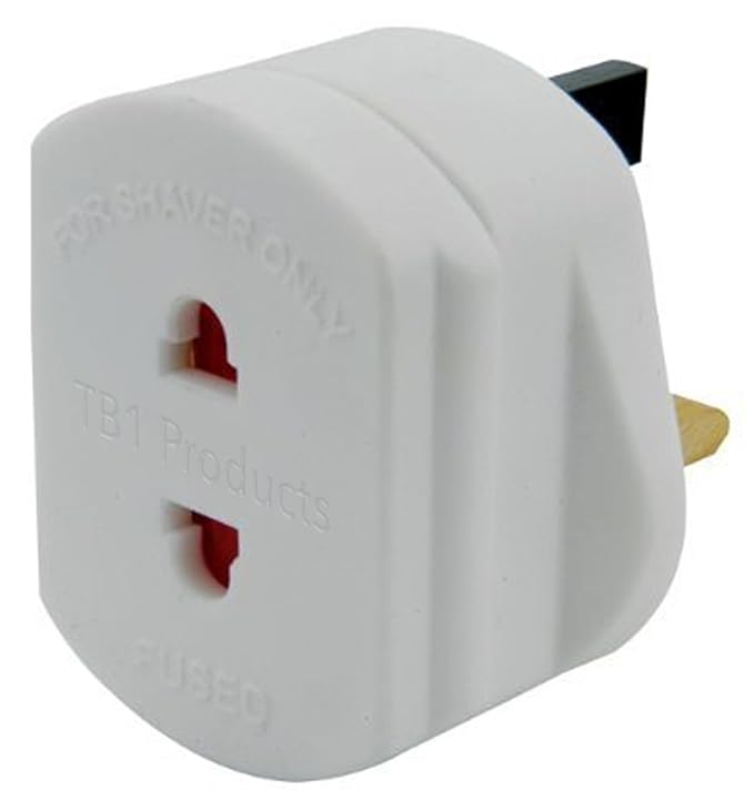 UK 2 to 3 Pin Fuse Adaptor Plug 1 Amp For Shavers And Amazon.co.uk