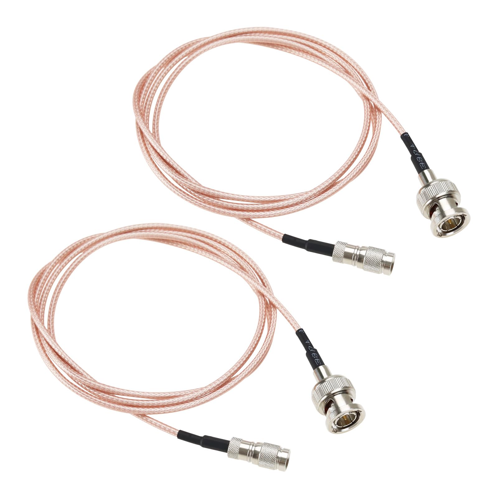 eMagTech 2pcs BNC Male to DIN 1.0/2.3 Male SDI Cable 1m RG179 Coaxial Cable Male Coaxial Extension Cable Compatible with Blackmagic Video Assist