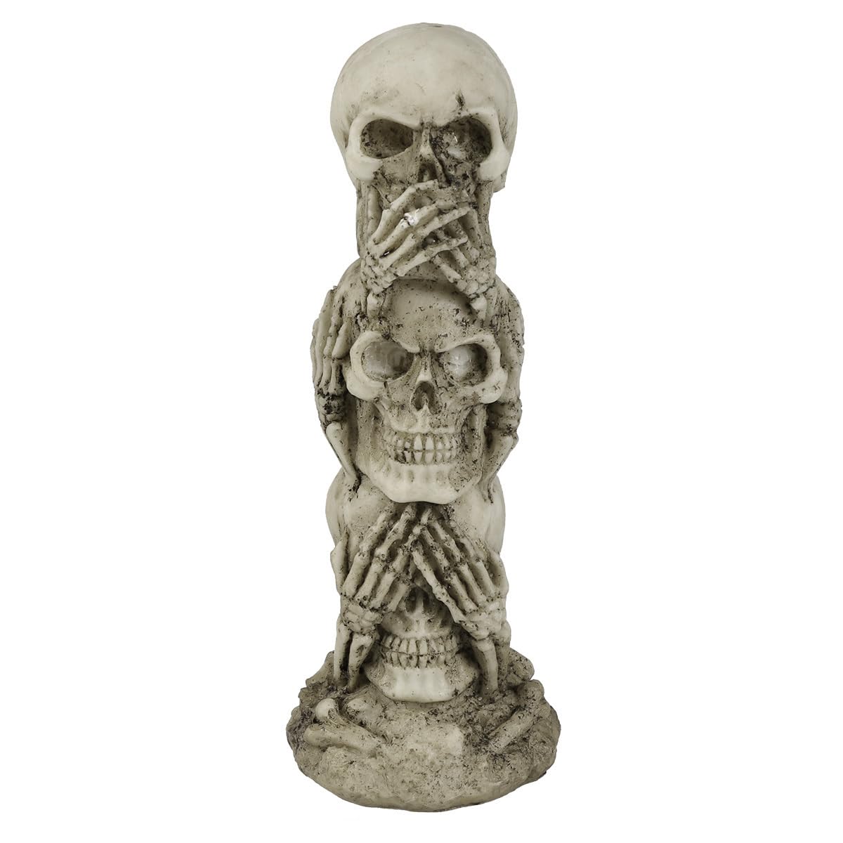 BESTOYARD Hear-no, See-no, Speak-no Evil Skull Statue Sculpture Figure Skeleton