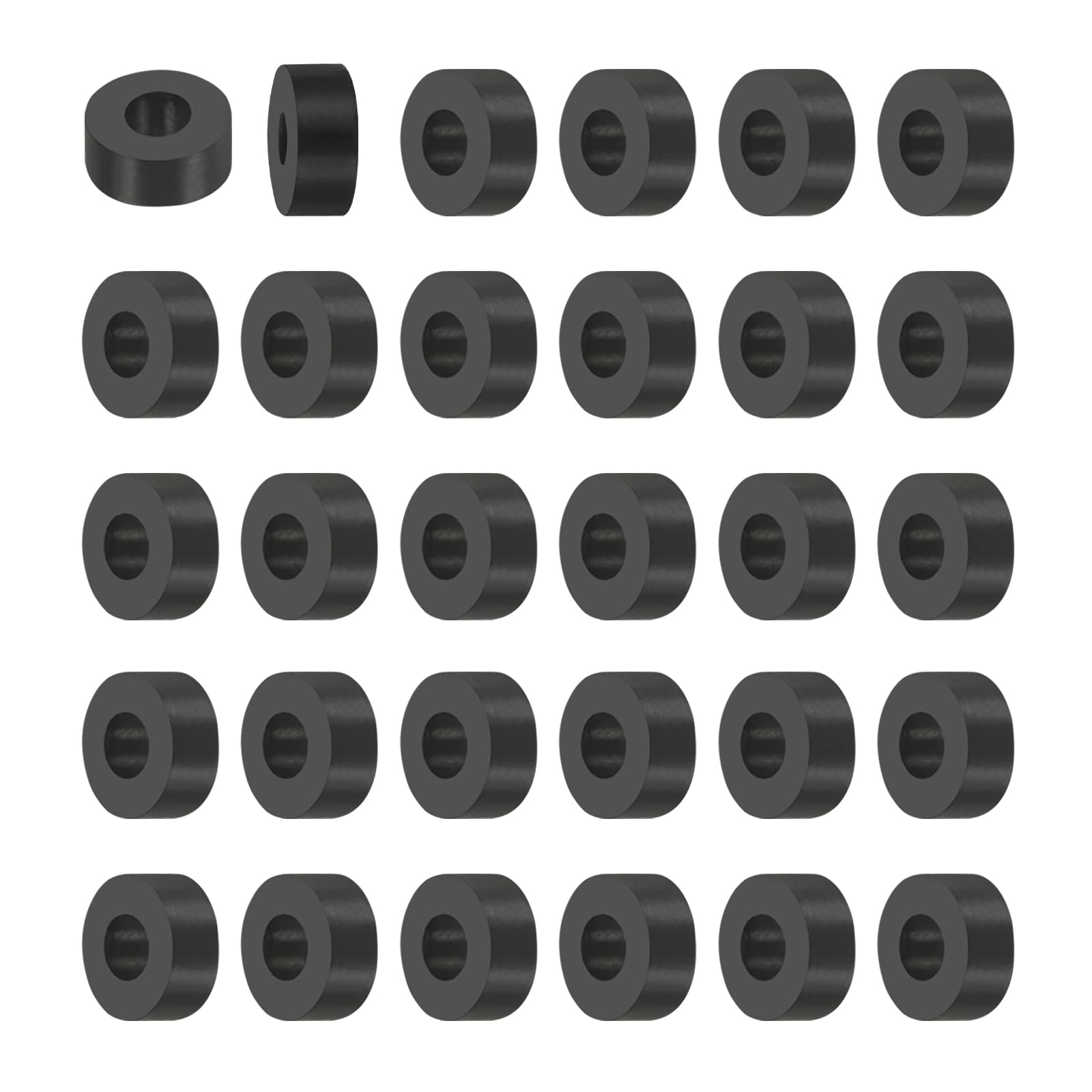 PATIKIL Multi Purpose Rubber Spacer, 50Pcs 10mm ID x 20mm OD x 8mm T Neoprene Round Anti-Vibration Isolation Pads Isolator Rubber Bushings Spacer Washer for HVAC Bolts Car