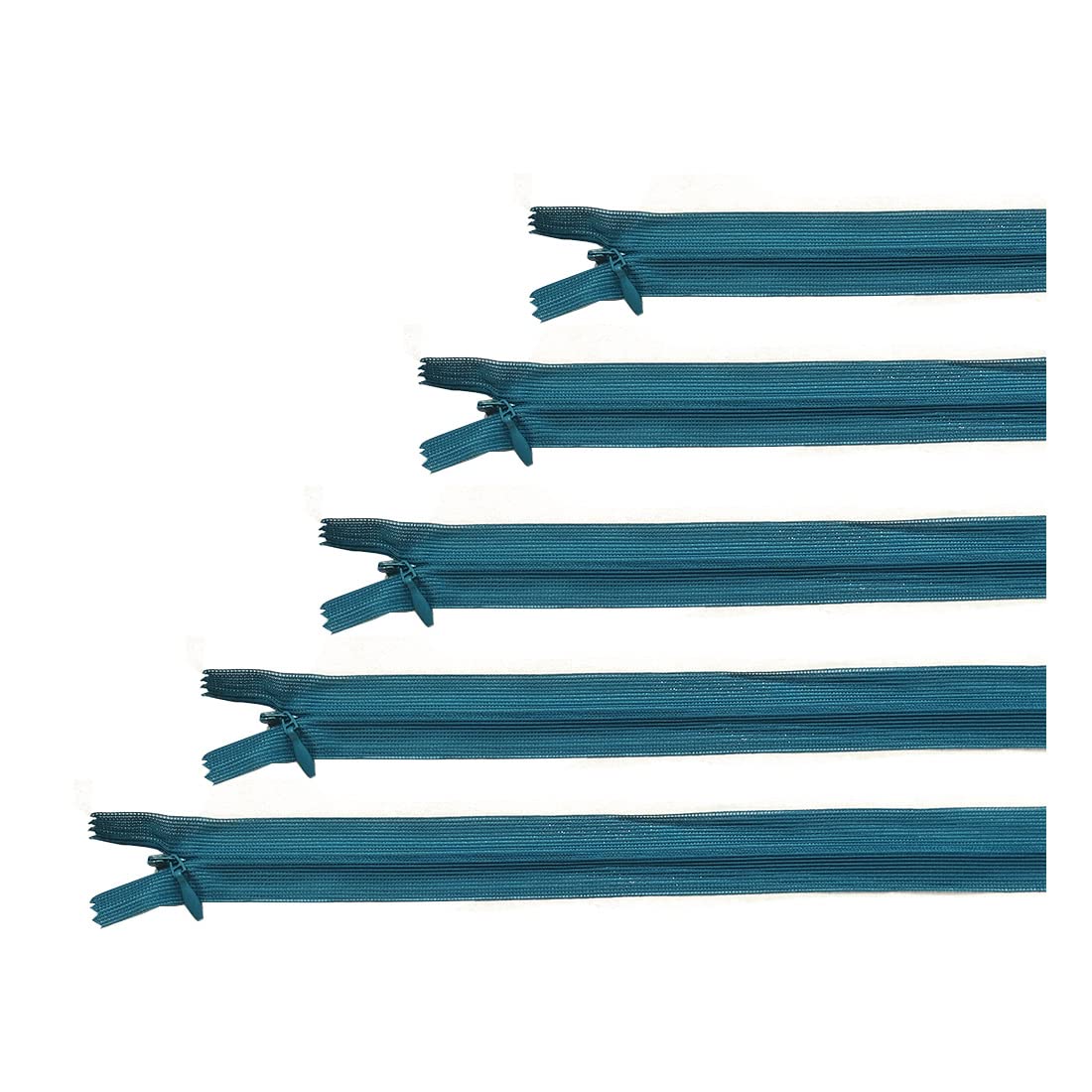 Invisible Zipper Closed, 5 Sizes and 20 Colors #3, Fine Zipper, Elegant and Discreet for Sewing on Clothes, Dresses, Skirts, Sewing Zipper, (Assorted 5 50 Units, 2111)