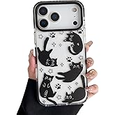 branple Compatible with iPhone 17 Pro Case,Clear Cute Black Cat Pattern with Shockproof Slim Soft TPU Protective Phone Case for Women Designed for iPhone 17 Pro 6.3"