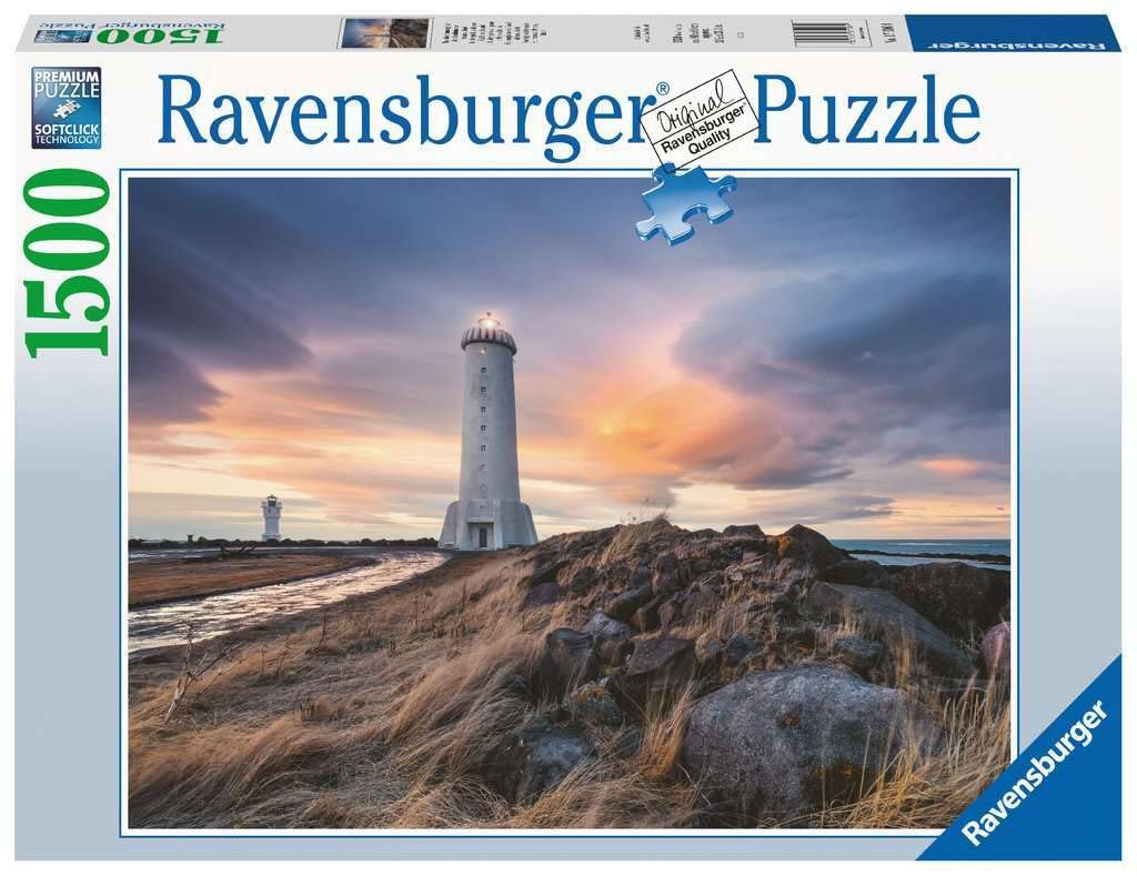 Ravensburger 17106 at Stefan Landscape 1500p, Blue (Sea), Green (Grass), Brown/Grey (Lighthouse)