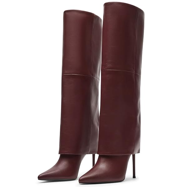 KARONAIRY WOMEN’S KNEE HIGH BOOTS, FOLD OVER TALL...