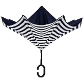 ShedRain Unbelievabrella Reverse Windproof Umbrella, Hands-Free Handle | Inverted Umbrella, Car Umbrella, 48" Arc, Double Layer Canopy, Hands-Free Design, Self-Standing