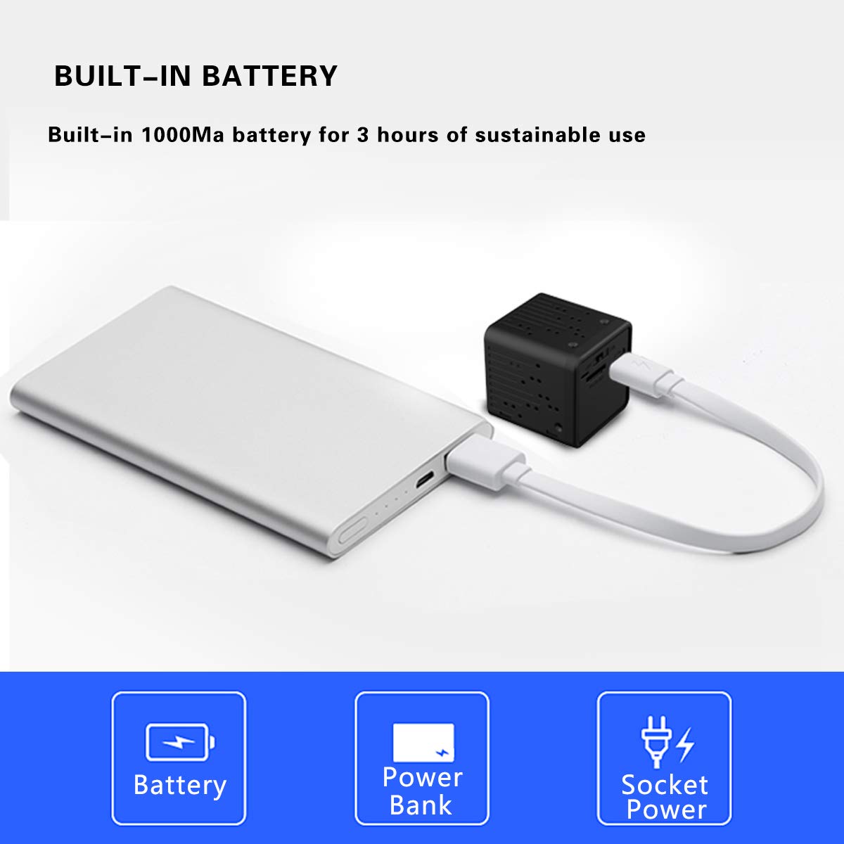 Mini Spy Camera - Halnziye HD 1080P Wireless WiFi Hidden Camera, Portable Small Nanny Camera Home Security Monitor with Night Vision/Motion Detection/Remote Viewing for Indoor, Car, Store, Office