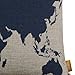 LINKWELL Burlap Linen Dark Blue World Map 18 X 11 Decorative Cushion Cover Pillow Case CC297