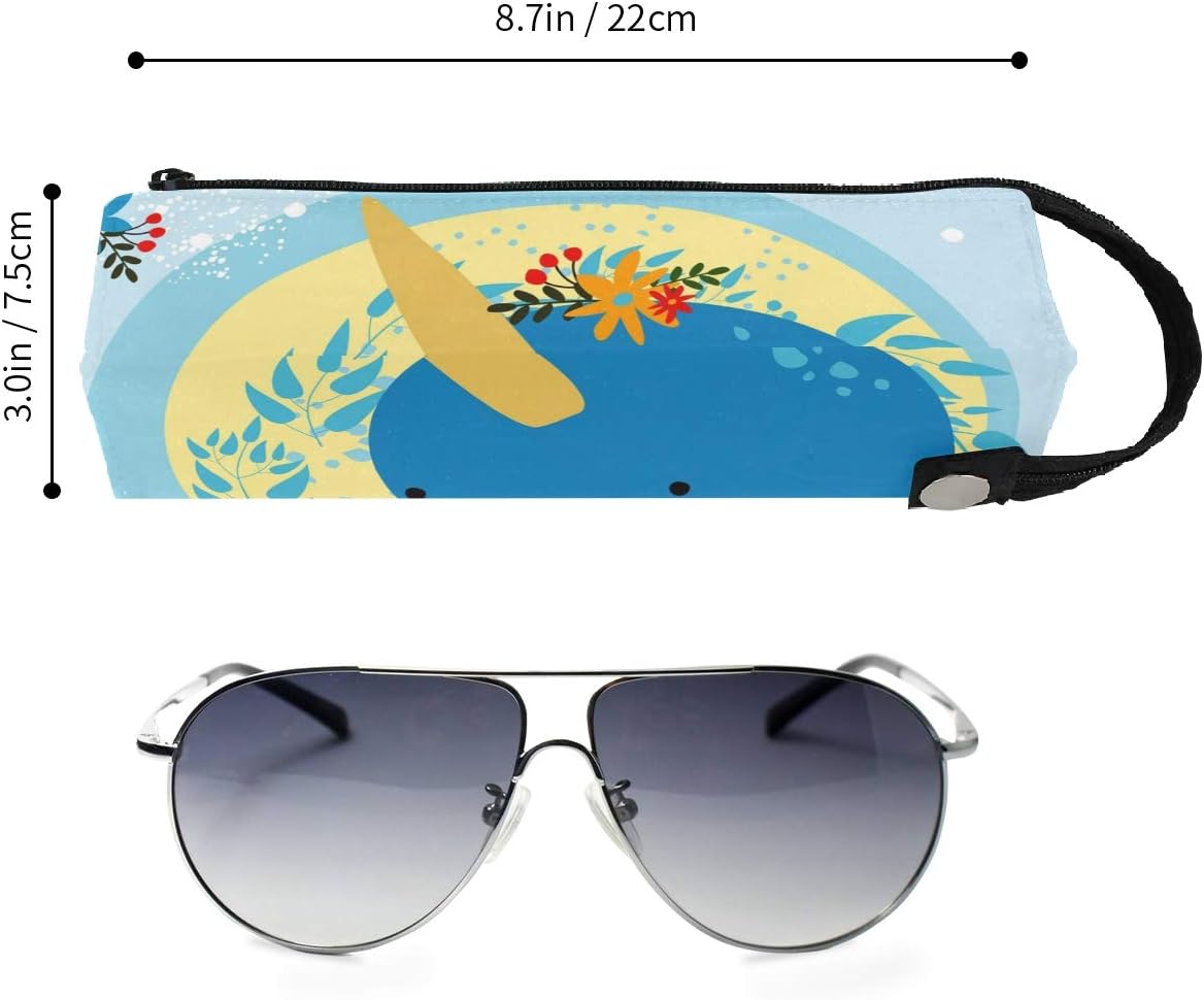 Uniwhale Unicorn Blue Glasses Case Women Men Eyeglasses Bag Pencil Case Pouch
