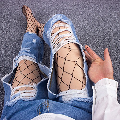 ENJOYNIGHT 3 Pairs Women's Hollow Out Fishnet Pantyhose Hight Tights (Type3)