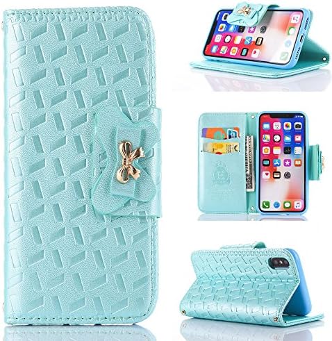 iPhone X Wallet Case, Wastou Protective Leather Flip Cover Card Holder Wallet Case with Money Slot Magnetic Closure for Apple iPhone X (Champagne)