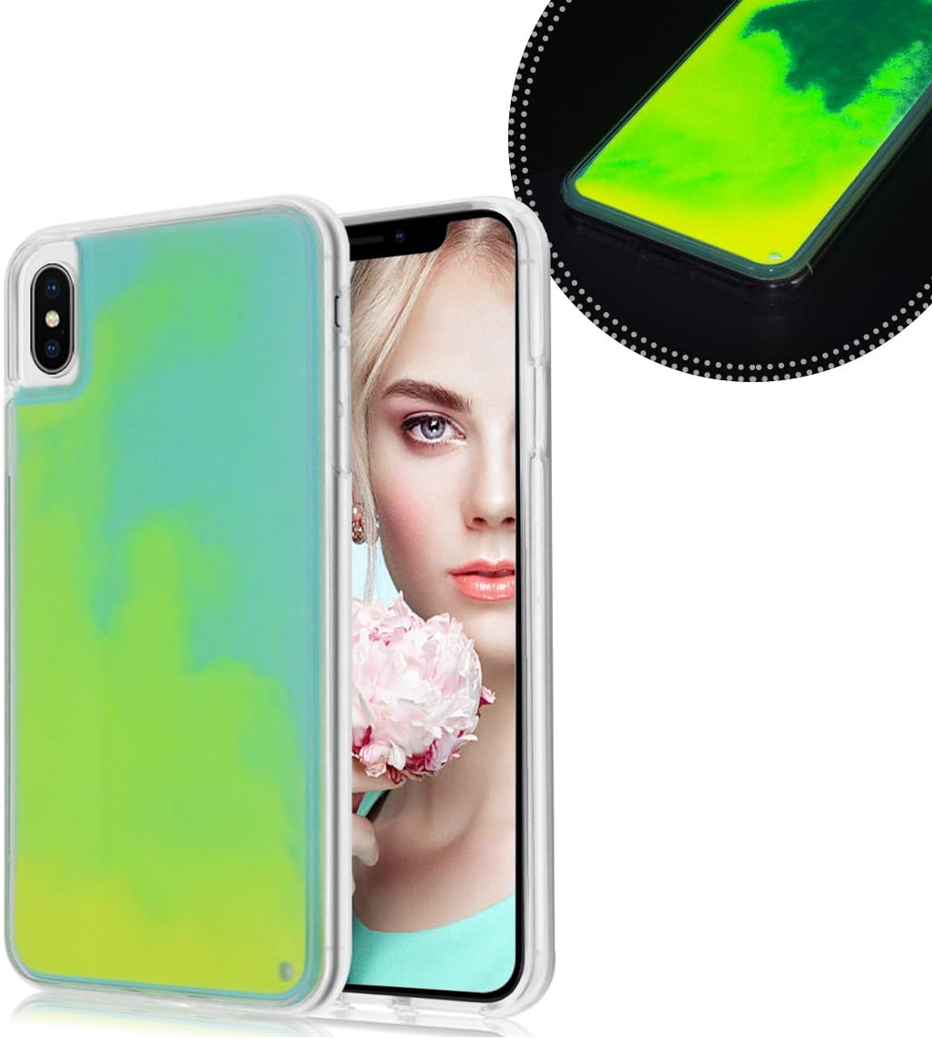 Losin Fluorescent Case Compatible with Apple iPhone 7 Plus/iPhone 8 Plus 5.5 Inch Case Luxury Glow in The Darkness Noctiluncent Liquid Luminous Sand Hard PC + Soft TPU Fluorescent Case
