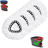 4 Pack Mop Replacement Heads for O-Ceda EasyWrin Spin Mop, Microfiber Spin Mop Refills, Easy Cleaning Mop Head Replacement