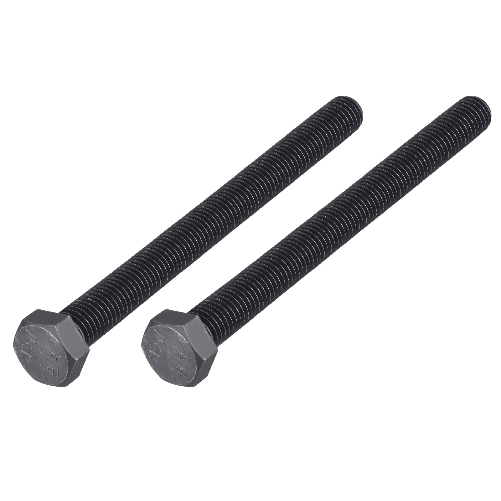 METALLIXITY Hex Bolts (M14-2x160mm) 2Pcs, 8.8 Grade Carbon Steel Fully Threaded Black Oxide, Coarse Thread UNC Hex Head Screw Bolt - for Furniture Repair — image 1