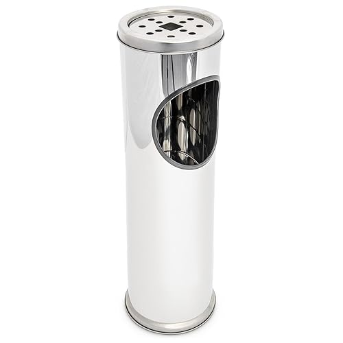 Songmics Standing Ashtray Cigarette Bin Outdoor Stainless Steel Black