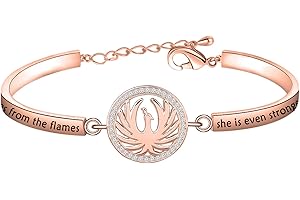 CYTING Phoenix Inspirational Quote Bracelet Phoenix Bird Jewelry Motivational Gift When The Phoenix Rises From The Flames She Is Even Stronger Than Before