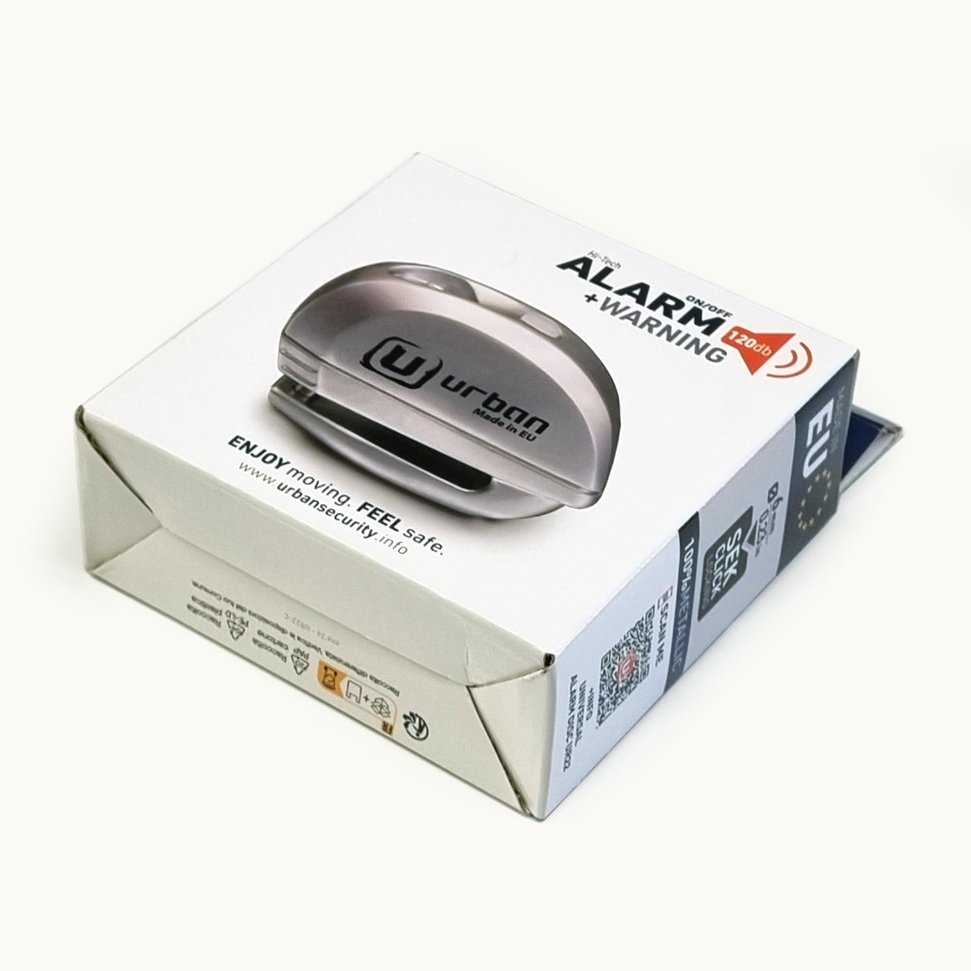 URBAN UR22 Alarm Disc Lock 120db ON/Off, Warning Function A+ Sensitivity Replaceable Alarm Module, High-end Waterproof, Longlife Battery, Electronic Reminder, Can be Carried with Bracket, Universal