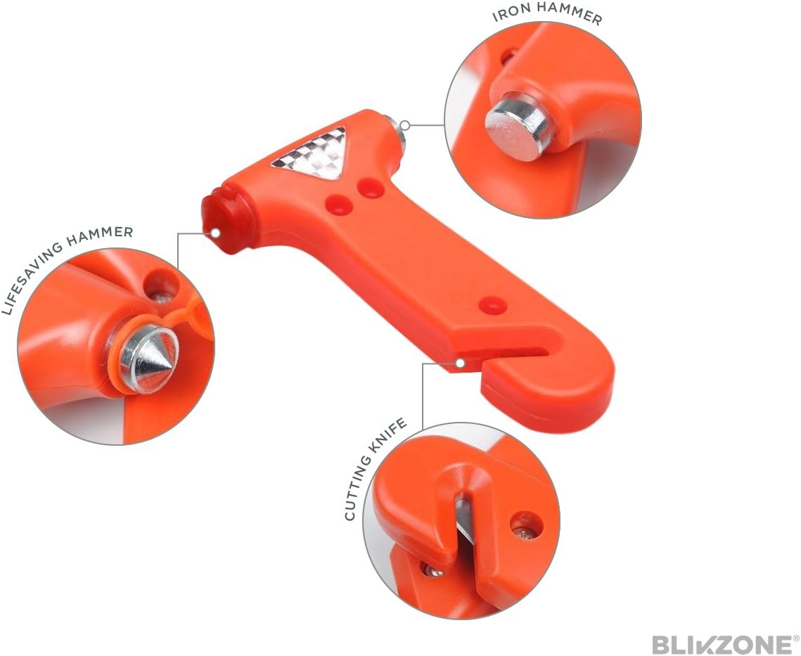 BLIKZONE Auto Roadside Assistance Car Kit Classic 81 Pc for Vehicle Emergency: Portable Air Compressor, Jumper Cables, Tire Repair Kit and All The Essential Tools, Accessories and Stuff to Drive Safe: Automotive