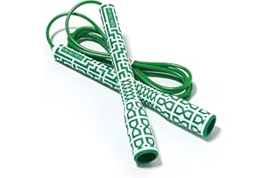 KSY JUMP ROPE Skipping Jump Rope for Fitness Workout - Light Weight, Adjustable, Tangle Free, Excellent line control for Cardio Boxing, CrossFit, Training Exercise All Ages and Gender ( Special Luxury, KA-220, Made in Korea)