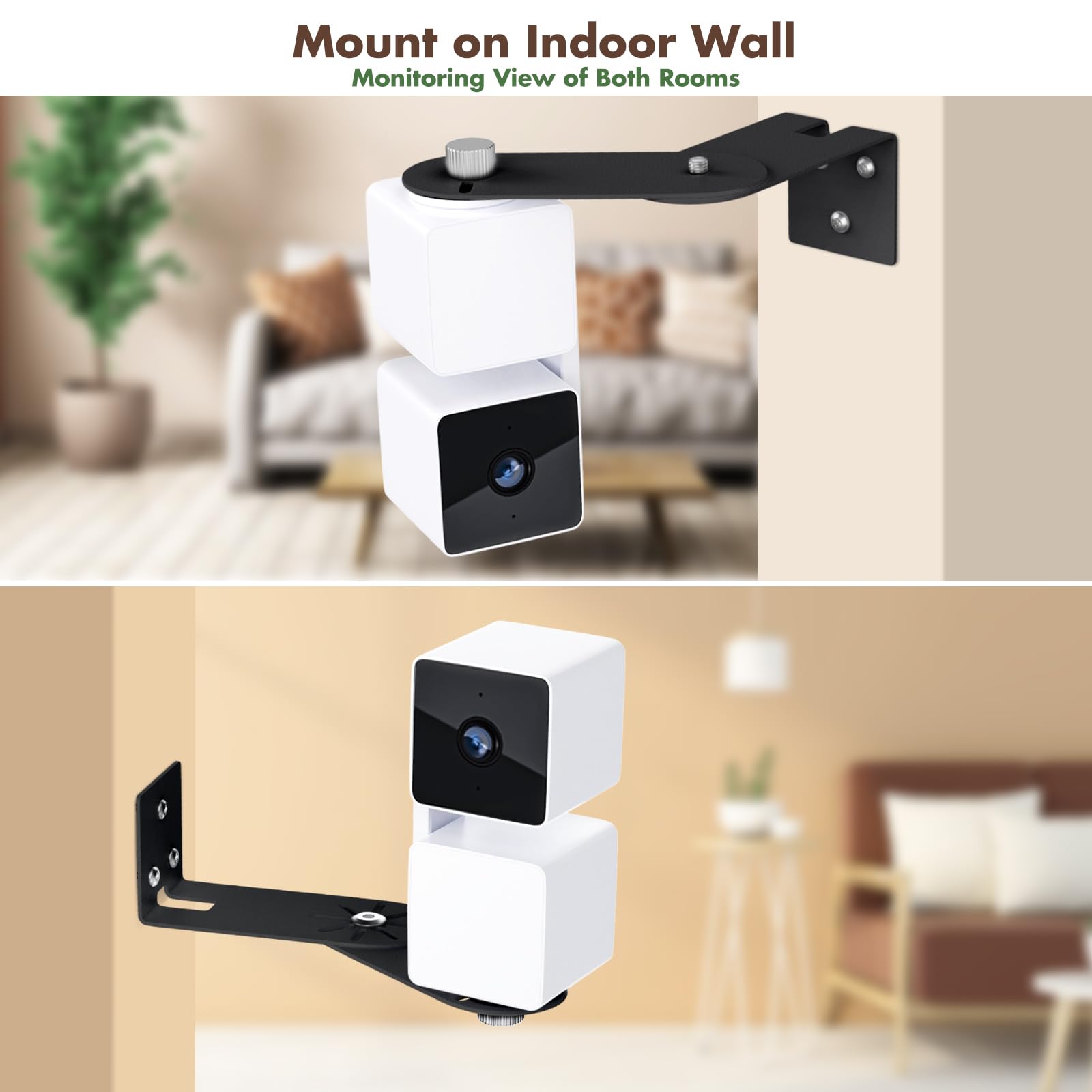 2Pack Corner Wall Mount Bracket for Wyze Cam Pan V3/V2, Wyze Cam V4/V3/V2, Max Cover Both Sides of The House 300 Degrees Reduce Blind Spots, Indoor Outdoor Mount for Wyze Cam
