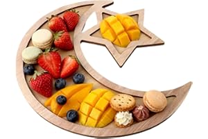 CheeseandU Eid Ramadan Kareem Moon Star Wood Serving Platters Ramadan Tray Eid Mubarak Wooden Fruit Tray Eids Mubarak Moon St