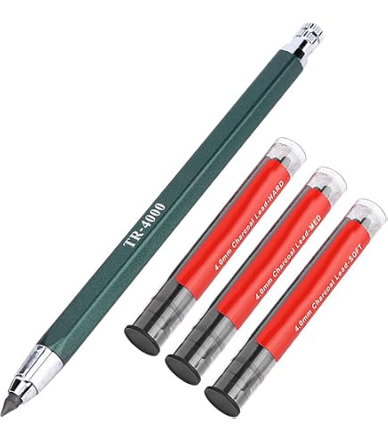 CRETACOLOR 5.6mm Soft Charcoal Leads - 6 Pack For Mechanical Drawing Pencils & Art Projects