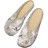 Premium Luxury Asian Satin Silk All Seasons Comfort Women's House Slippers Non Slip Indoor Outdoor Soft Home Slip On Shoes