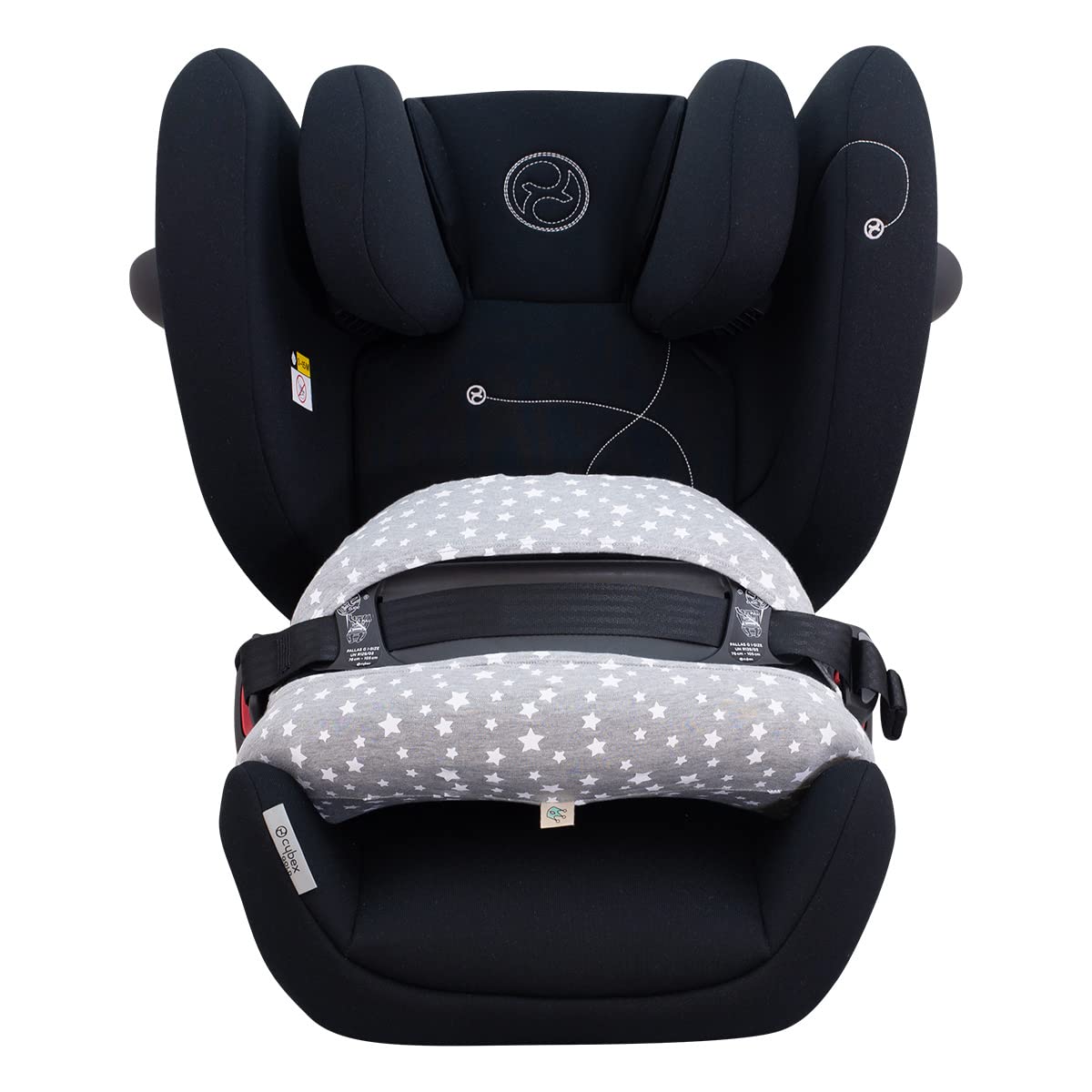 Jyoko Accessory Strap Cover Compatible with Cybex Pallas G i-Size – Soft Cotton Protection, Easy Fit – White Star