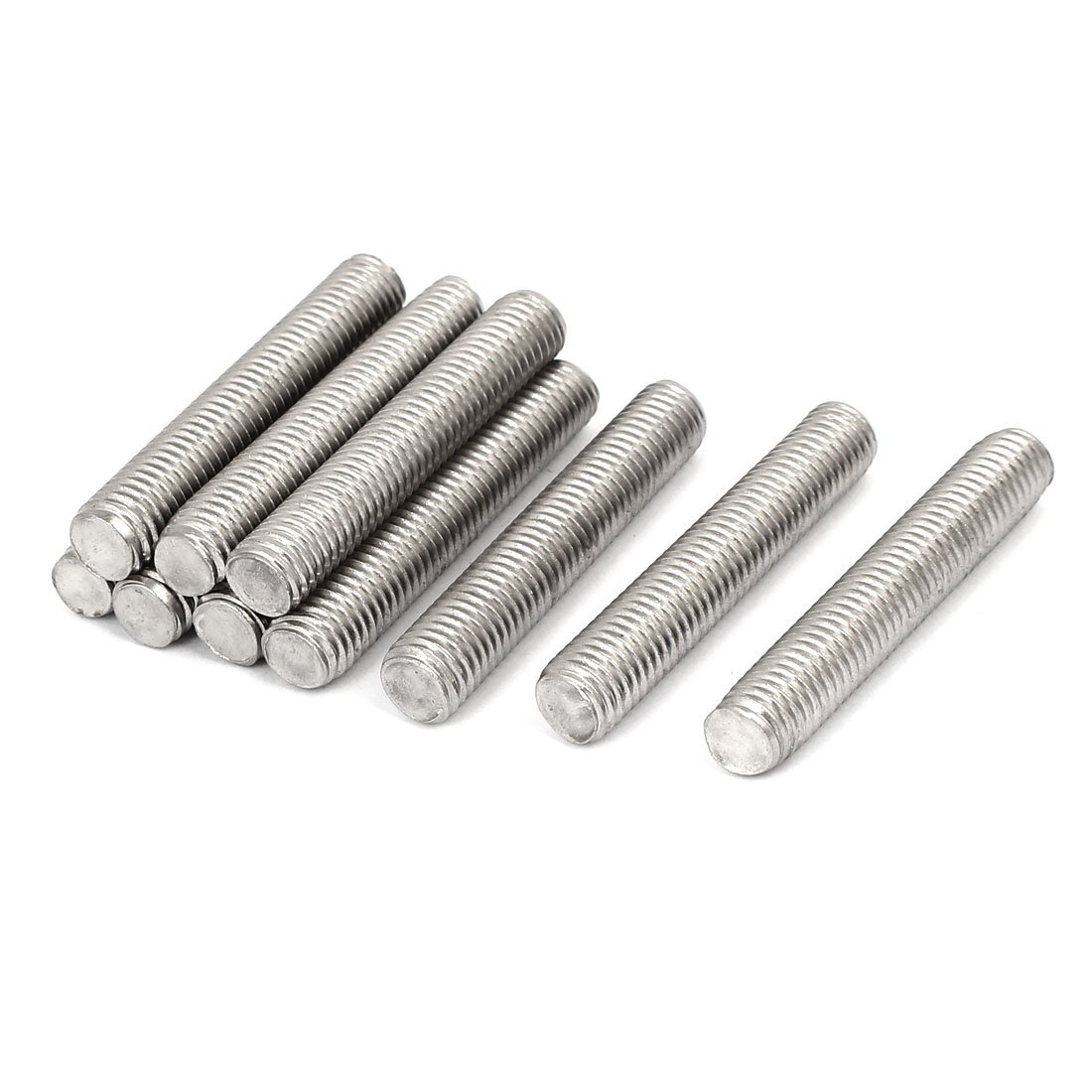 Sourcingmap M10 x 60mm 1.5mm Pitch 304 Stainless Steel Fully Threaded Rods Fasteners 10 Pcs
