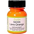 Angelus Neon-1 oz Leather Paint, Lava Orange