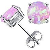 CERSLIMO Multi Colors fire Opal Stud Earrings Birthstone Earrings For Women 8mm