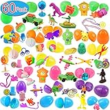 60PCS Easter Eggs Filled with Toys,30 Kind of Popular Mini Toys Prefilled 2.25