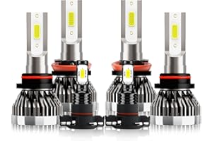 TXBILMOO Compatible For Chevy Silverado 1500 2500 3500HD 2007-2015 bulbs, 9005 High Beam + H11 Low Beam + 5202 Fog Light Bulbs Combo, 600% Brightness 6500K White, Plug and Play, Pack of 6