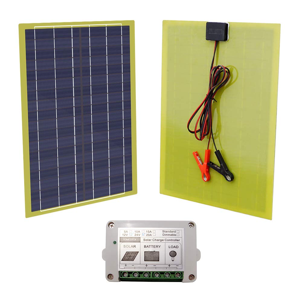 ECOWORTHY 12V 20W Portable Epoxy Solar Panel Kit 20W Solar Module with