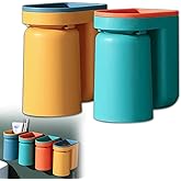 Toothbrush Holder Wall Mounted with Cup,2-in-1 Toothbrush Holders & Cups Set,Inverted Design for Easy Cleaning and draining,Stick-on Toothbrush Holder for Bathroom (Green+Yellow)