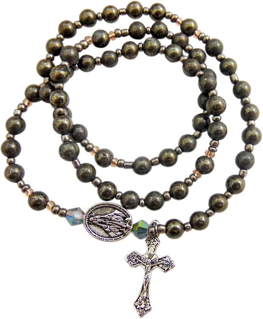 6mm Simulated Hematite Beads Full Rosary Stretchable and Twistable Bracelet