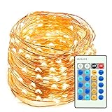 LED String Lights 60ft 180 LEDs TaoTronics Dimmable Festival Decorative Lights for Seasonal Holiday, Complete Waterproof, UL Listed( Copper Wire Lights, Warm White )