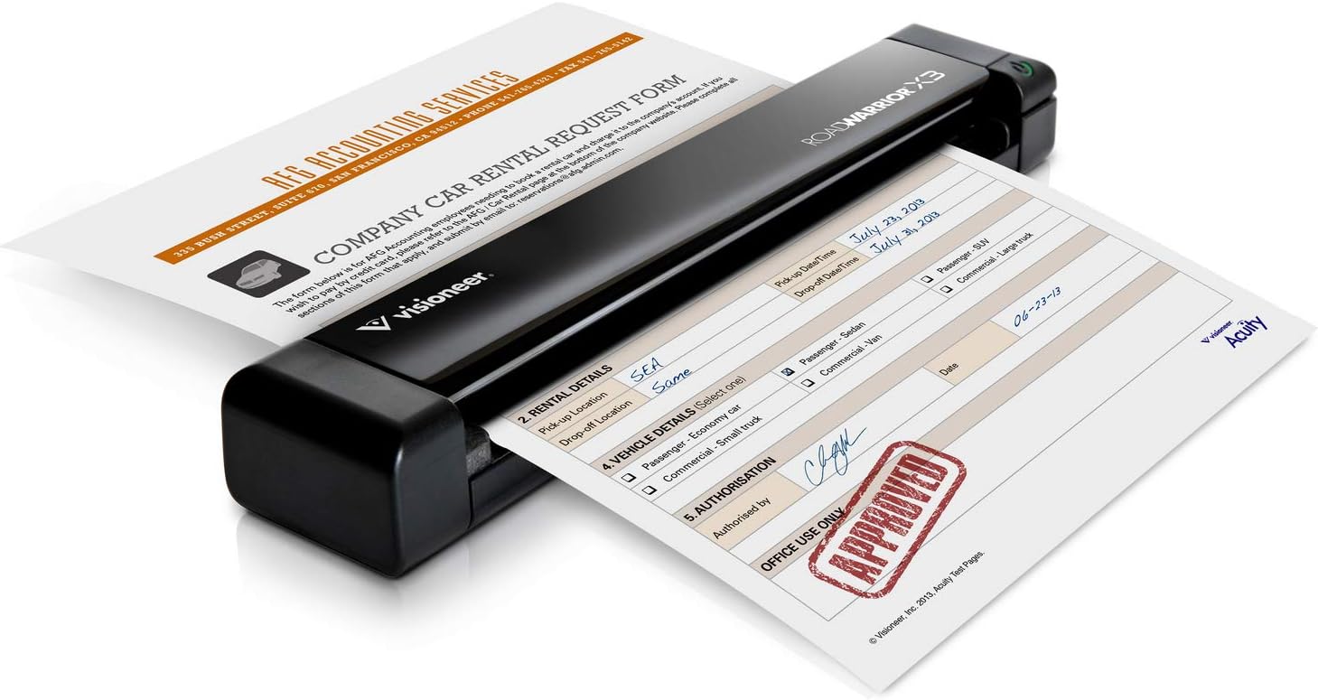 Visioneer RoadWarrior X3 Portable Color Scanner with Bonus ABBYY Software