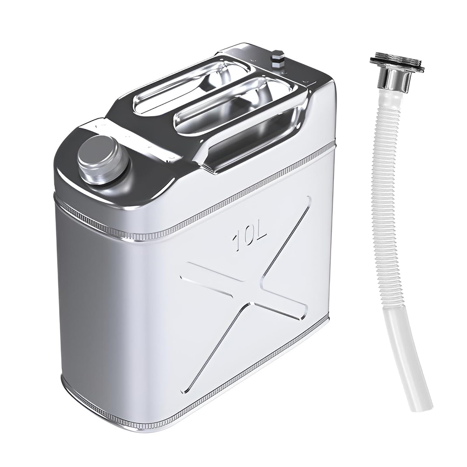 Photo 1 of 2.64 Gallon 304 Stainless Steel Water Container?Stainless Steel Water Storage , With Flexible Spout/Nozzle System Pressure Relief Valve Safety Configuration?Camping Emergency Storage,Home and Outdoor